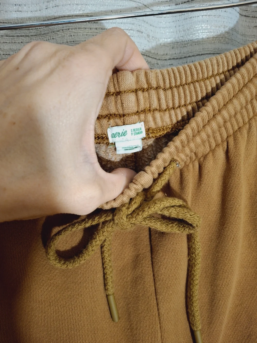 Aerie Casual Drawstring Jogger Pants - Camel